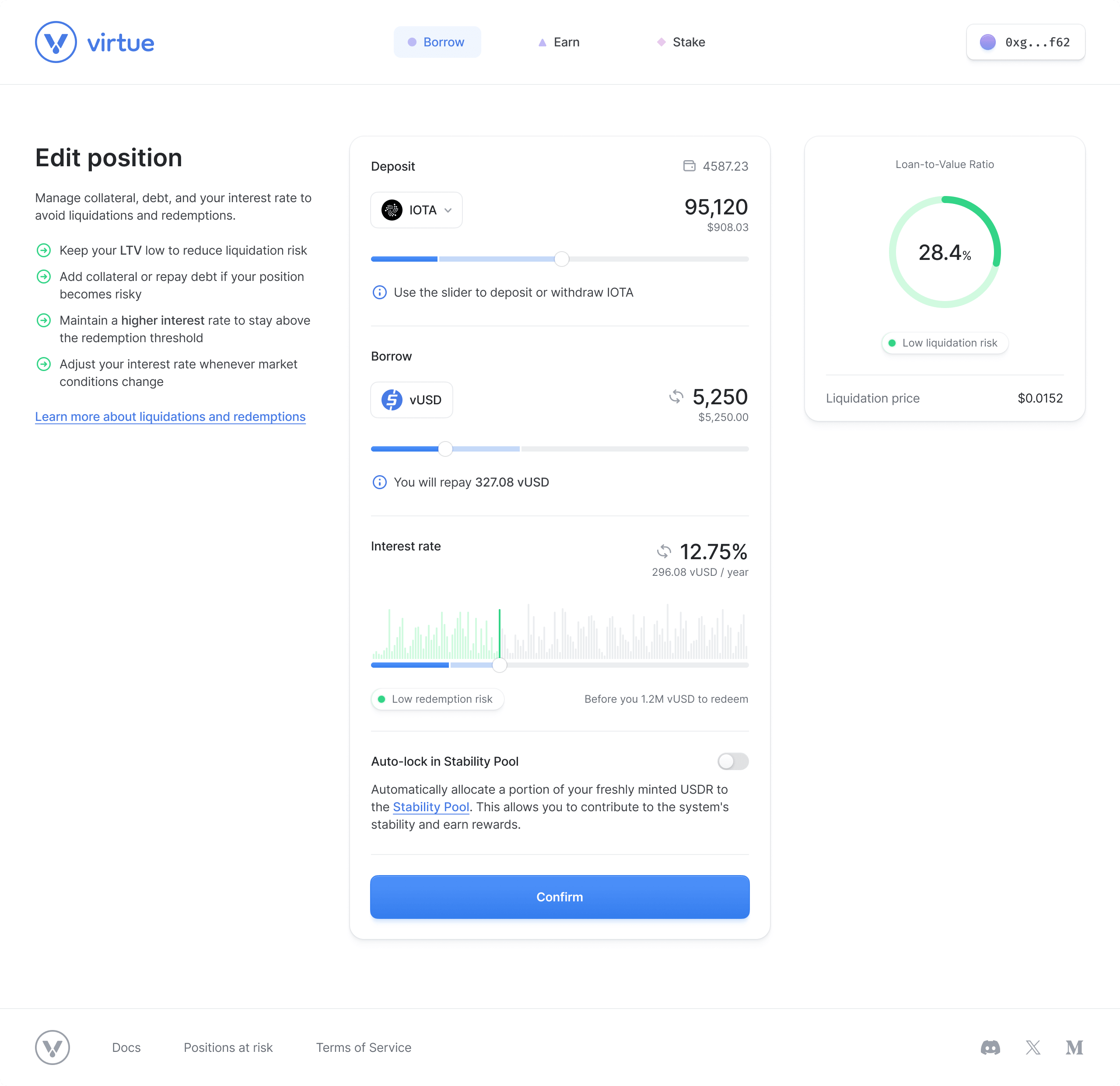 Virtue edit position flow