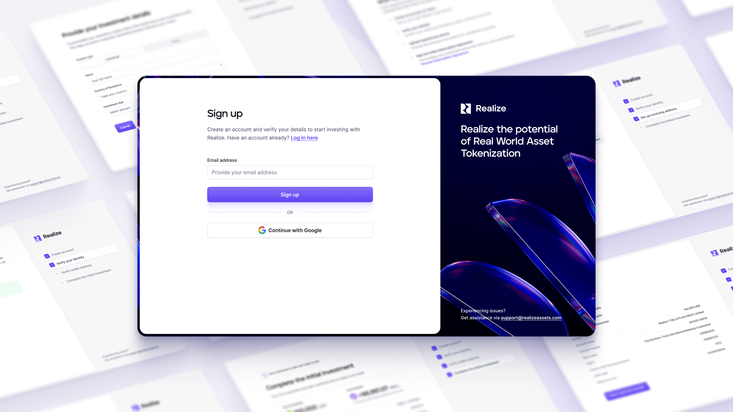 Realize signup flow
